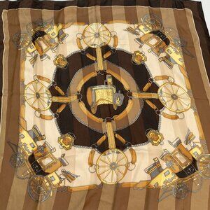 Large silk scarf with coach and horse design